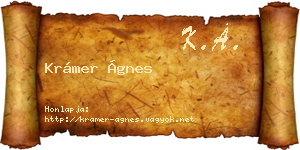 Krámer Ágnes névjegykártya