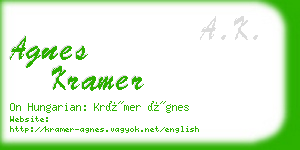 agnes kramer business card